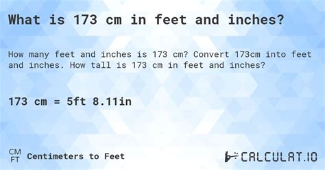 173 cm in inches|173 inches to height.